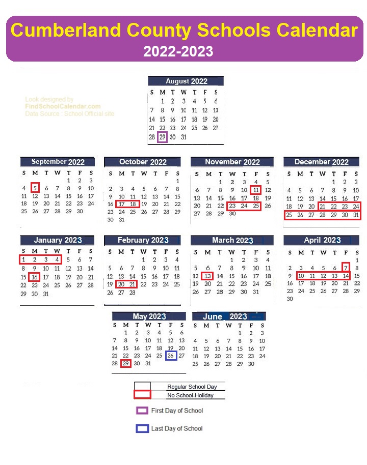 Cumberland County School calendar 22-23