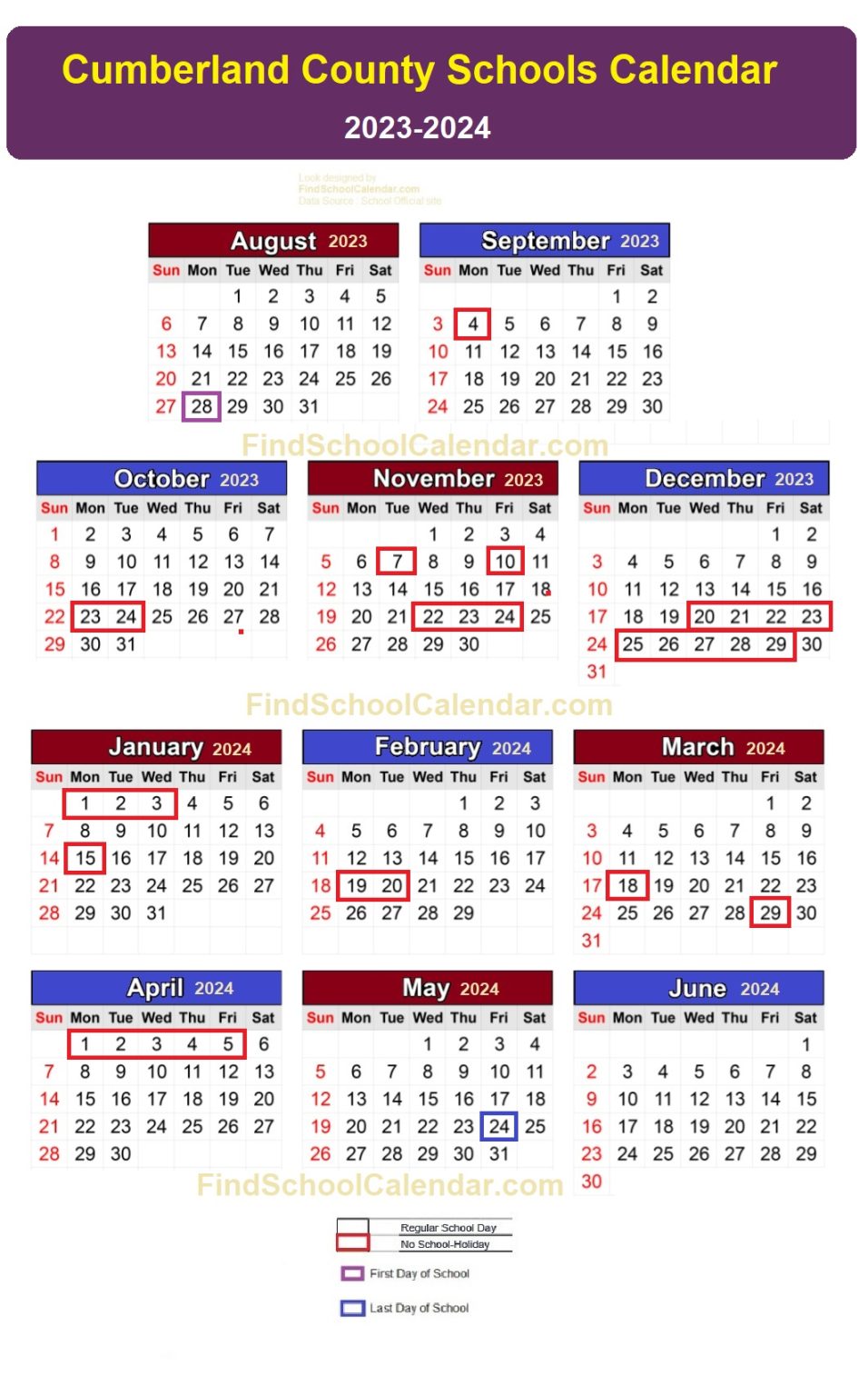 Cumberland County Schools Calendar 20232024 List of Holidays